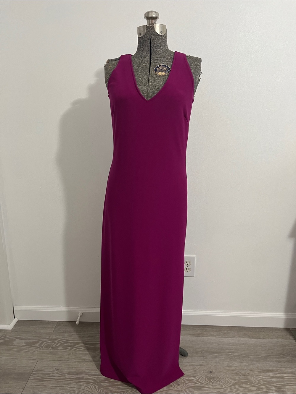 Boston Proper Sleeveless V-Neck Maxi Dress in Deep Fuchsia
